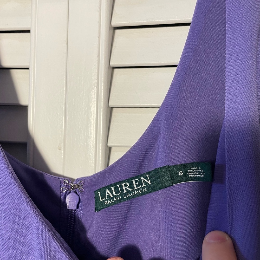 Lauren Ralph Lauren Sleeveless Light Purple Crepe Scoop-neck Above Knee Y2K 8 - Picture 2 of 16